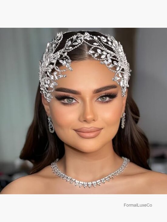 Crystal Rhinestone Bridal Wedding Headpiece Hair Band Pearl Veil Accessory